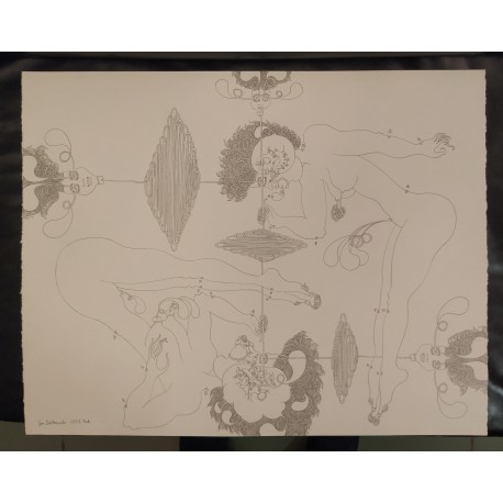 Jan Dobkowski (1942) - bez tytułu - rysunek ołówkiem, papier - 2013 r - 50x70 cm